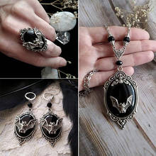 Gothic Vampire Bat Open Ring Gothic Witch Ring Pendant Victorian Pagan Jewelry for Bat Lover Adjustable Bat Cameo Rings O5P543 2024 - buy cheap
