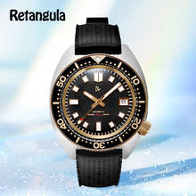 Retangula relógio masculino de luxo, relógio mecânico automático de abalone, relógio nh35a diver, 200m, à prova d'água, mostrador de 41mm, moldura de cerâmica 2021 2024 - compre barato