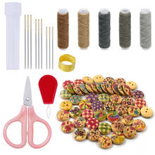 Kit portátil de mini agulha de costura, conjunto de botões, ferramentas de viagem, para uso doméstico, bolsas de costura em hotel, tesoura com 118 peças 2024 - compre barato