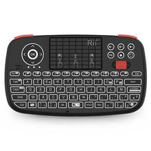Беспроводная мини-клавиатура Rii i4 с Bluetooth, AZERTY-клавиатурой с подсветкой, тачпадом для ТВ-приставки/Apple iOS/Android/Window 2024 - купить недорого