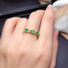 100% 925 sterling silver real Natural green Emerald Rings fine Jewelry gift women wedding open wholesale new mj3.53.588agml 2024 - buy cheap