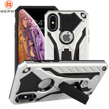 Hybird TPU + PC Plastic Dual Armor Case with Stand for iPhone XS Max X XR 5 5S SE 6 S 6S 7 8 Plus 6Plus 7Plus 8Plus Back Cover 2024 - buy cheap