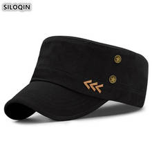SILOQIN Adjustable Size Men's Flat Cap Cotton Military Hats 2020 New Spring Summer Navy Hat Men Casual Trend Brands Tongue Caps 2024 - buy cheap
