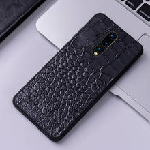 Capa de couro genuíno para oneplus 6 6t 7 7 pro, capa traseira de couro de vaca luxuosa com textura de crocodilo 2024 - compre barato