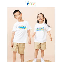 Hnne/Новинка лета 2021 г., футболка из 100% хлопка детские футболки унисекс с надписью для мальчиков и девочек, удобные мягкие детские футболки HK21053 2024 - купить недорого