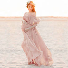 Pregnancy Dress Women Maternity Short Sleeve Ruffles Solid Long Lace Dress Pregnants Photography Props Платье Для Беременных 2024 - buy cheap