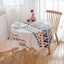 1PC New Israel Style Restaurant/Hotel/Home Round 150cm Black Striped Cotton Linen Dinner Table Cloth Cover 2024 - buy cheap