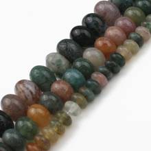 4 6 8 mm Natural Indian Agate Rondelle Stone Beads Round Spacer Beads For Jewelry Making DIY Bracelet Necklace 15 inch Wholesale 2024 - buy cheap