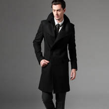 Autumn Winter Top Quality Mens Fashion Casual Single Breasted Long Trench Coat Jacket Woolen Overcoat British Style 2XL 3XL 2024 - buy cheap
