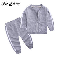 2021 Spring Autumn Casual Children Clothes Baby Boys Girls Tracksuit 2pcs Jacket+Pants Kids School Uniform Toddler Outfit Suit 2024 - buy cheap