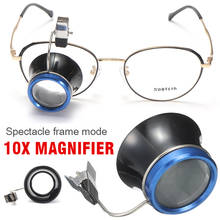 Lupa de gafas con Clip 10x para reparación de joyería, accesorios de aumento para relojeros, herramienta de reparación de lentes de aumento Monocular 2024 - compra barato