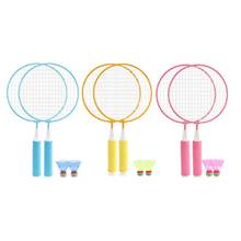 1 par de raquetes de badminton infantil + 2 peças, conjunto de raquetes para desporto e atividades ao ar livre, brinquedos fitness 2024 - compre barato