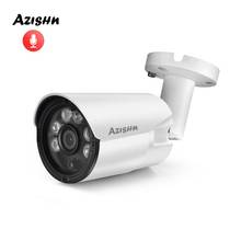 AZISHN IP Camera H.265 4MP Audio IR Night Vision Metal Bullet P2P Outdoor CCTV Security Video Camera POE48V/DC12V 2024 - buy cheap