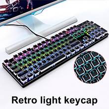 104 Keys Electroplating Punk Backlight Key Caps Glow Retro Transparent Replacement Keycap For Cross Shaft Mechanical Keyboard 2024 - buy cheap