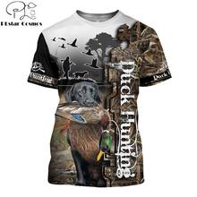 2020 Летняя мужская футболка с 3D принтом утиной охоты, футболка s Harajuku, повседневные футболки с коротким рукавом, крутая футболка унисекс QDL006 2024 - купить недорого