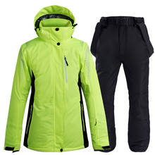 Теплый зимний лыжный костюм унисекс, мужской, женский, ветрозащитный, водонепроницаемый, куртка для катания на лыжах и сноуборде, брючный костюм, мужские зимние лыжные куртки 2024 - купить недорого