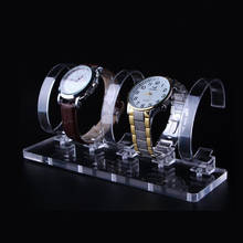 Soporte de exhibición de reloj de pulsera de alta calidad, 5 Bits, estante de acrílico transparente, joyería, pulsera, puesto expositor, organizador de decoración 2024 - compra barato