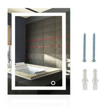 Espejo de baño Rectangular montado en la pared, accesorio inteligente de 60x80cm, 50x70cm, de alta calidad, con LED de dos colores, HWC 2024 - compra barato