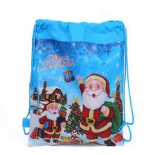 Bolsa reutilizável de presente para feriado, bolsa em não-tecido com cordão para presente de natal e natal 2024 - compre barato