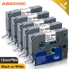 Absonic 5PK 12mm 231 Label for Brother 231 Brother Laminated Tape 231 Ribbon Compatible for Brothre PT-H110 PT-D210 Label Maker 2024 - compre barato