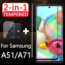 2 in 1 A 71 51 2019 Protective Glass and Camera Lens  For Samsung Galaxy A71 A51 Screen Protector HD Tempered Glas 9H film Case 2024 - buy cheap