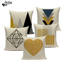 Custom Throw Pillow Covers Geometric Cushion Cover Nordic Decoration Home High Quality Yellow Deer Pillow Case For Pillow 2024 - buy cheap