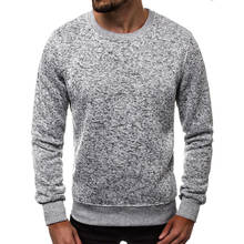 Men Long Sleeve Pullover Crewneck Autumn Winter Men's Sweatshirts Casual Gray Basic Tops Solid Color Sweatshirt 2024 - buy cheap
