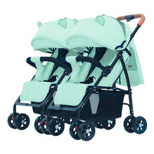 2020 New Cute Twin Baby Stroller Can Sit Can Lying Stroller Folding Pram Twin Detachable Trolley Foldable Dolly 2024 - buy cheap