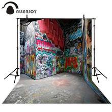 Allenjoy 3d background graffiti brick wall portrait birthday party scenery photography backdrop photophone photocall photozone 2024 - buy cheap