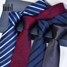 Gravatas masculinas listradas de 8cm, gravatas de seda com bolinhas para casamento, acessórios formais de entrevista com caixa de presente, novo, 2020 2024 - compre barato