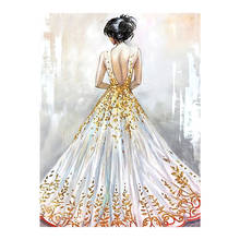 Pintura de diamante 5D DIY "vestido de novia bonito", bordado de punto de cruz, mosaico decorativo de hogar hecho a mano 2024 - compra barato