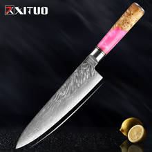 XITUO 8 inch Chef Knife Gyuto Knife Japanese VG10 Damascus Steel Kitchen Chef Cooking Knives Meat Cleaver Pink Resin Wood Handle 2024 - buy cheap