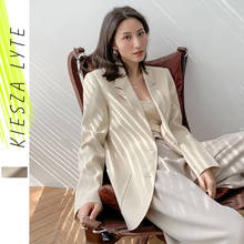 Vintage Solid Beige Blazer Women 2020 New Outfit Comfortable Pockets Office Lady Suit Jacket Female Outerwear Chic Blazers 2024 - buy cheap
