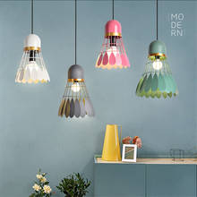 Подвесной светильник скандинавский Macaron, железный светодиодный светильник, современный минималистичный светодиодный светильник для гостиной, кухни, интерьера 2024 - купить недорого