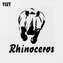 YJZT 15.5CM×15.4CM Fashion Animal Rhinoceros Vinyl Motorcycle Car Sticker Decal Black/Silver 8C-0467 2024 - buy cheap