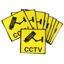 10 pces cctv vídeo vigilância câmera de segurança alarme etiqueta sinais de aviso 2024 - compre barato
