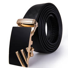 Hi-Tie-Cinturón de cuero genuino con hebilla dorada para hombre, cinturón de negocios de alta calidad con hebilla dorada 2024 - compra barato