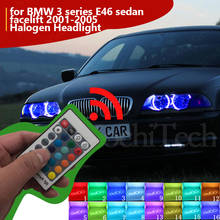 Anjo olhos tuning rgb led halo drl luzes do carro acessórios retrofit para bmw série 3 e46 sedan facelift 2001-05 halogênio farol 2024 - compre barato