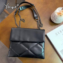 YBYT fashion plaid crossbody bags for women 2020 chain small shoulder bag Double pocket PU leather female luxury handbags purse 2024 - buy cheap