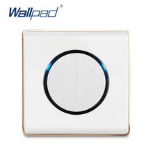 Interruptor de luz parede com indicador led, painel pc branco com 2 gang e 1 direção com clique aleatório