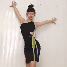 2020 Latin Dance Dress Woman Oblique shoulder Practice Performance Dance Wear Dress Latin Dance Competition Dresses DQS5208 2024 - buy cheap