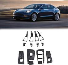 Reposabrazos para manillar de coche, cubierta de marco de botón, pegatinas decorativas, para Tesla model 3, 2016, 2017, 2018, 2019, 2020 2024 - compra barato