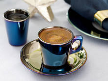 Turkish Glass 4 Piece Coffee Coffee Coffee Cup 80 Ml Blue-Navy Blue 2024 - купить недорого