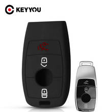 KEYYOU 3 Button Silicone Car Key Case For Mercedes Benz 2017 E-Class E43 W213 E300 E400 2016 2017 Sedan Remote Fob Cover 2024 - buy cheap