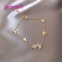 925 Sterling Silver Fashion Butterfly Chain Bracelet For Women Girls CZ Crystal Designer Jewelry Wholesale 2024 - buy cheap