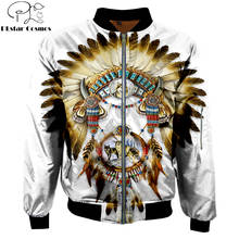 Autumn/winter Men's bomber jackets Novelty Native Indian Wolf  Printed 3d Zip Tracksuits coat Unisex Casual Zipper jacket WP09 2024 - buy cheap