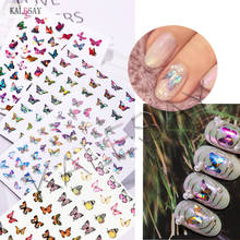 Popular Nail Art Sticker Decoration Colorful Laser Butterfly Nail Stickers Self Adhesive Design Manicure Sticker for Nails 2024 - buy cheap