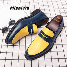 Misalwa Yellow Red White Shiny Loafers Men Wedding Party Dress Shoes PU Leather Elegant Men Flats Plus Size 38-48 Dropshipping 2024 - buy cheap