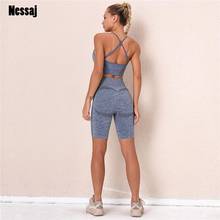 Nessaj Women Seamless Set Fitness Sports Suits Gym Clothing Paded Bra+High Waist Shorts Workout Pants Fitness Sports Tracksuit 2024 - buy cheap