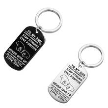 To My Son Never Give Up Love Dad Mom keychain  Stainless Steel  keyrings for son father mother jewelry gift 2024 - buy cheap